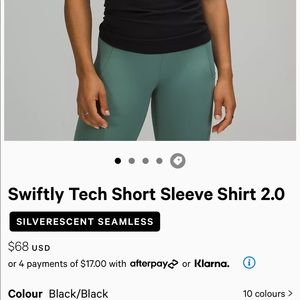 NWOT LULULEMON swiftly tee size 0
